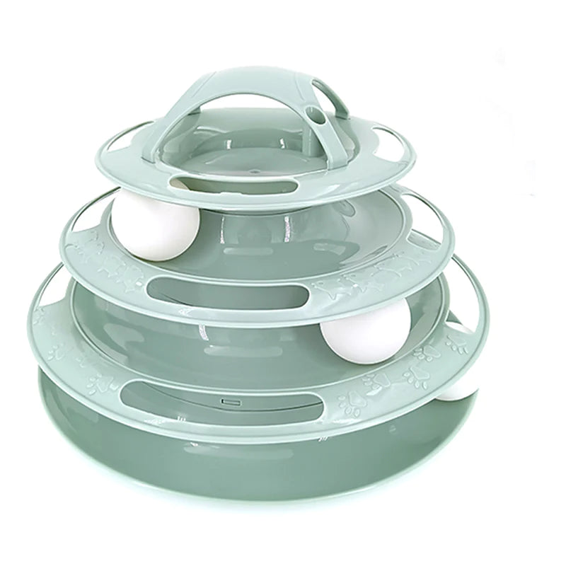 Engaging 3/4 Level Cat Toy Tower - Interactive Amusement for Your Feline Friend