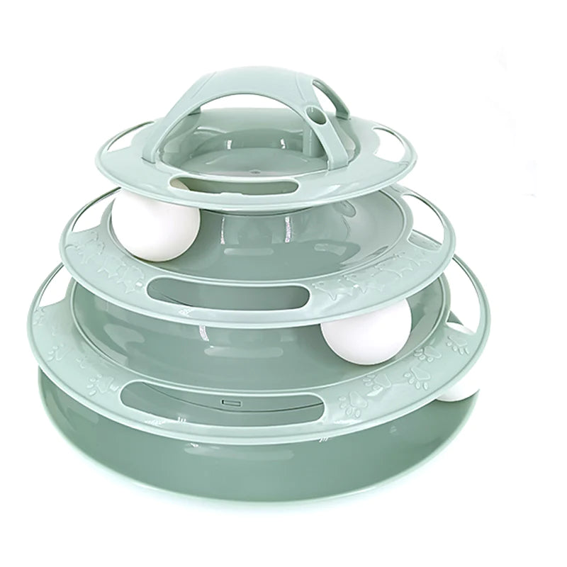 Engaging 3/4 Level Cat Toy Tower - Interactive Amusement for Your Feline Friend
