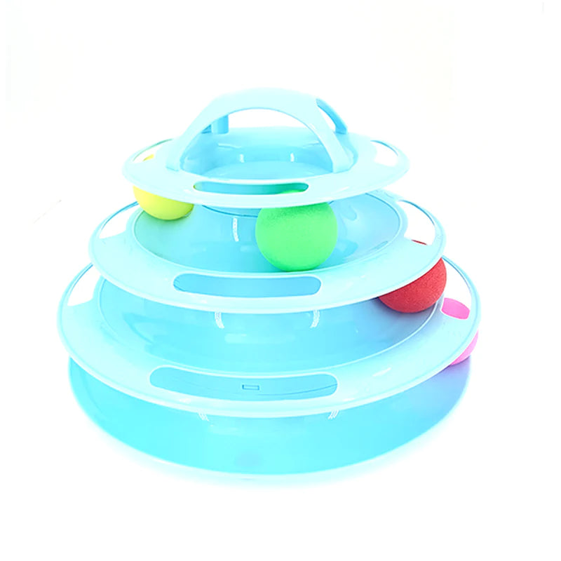 Engaging 3/4 Level Cat Toy Tower - Interactive Amusement for Your Feline Friend