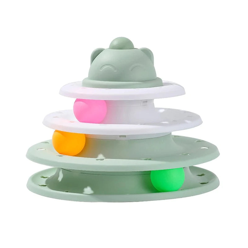 Engaging 3/4 Level Cat Toy Tower - Interactive Amusement for Your Feline Friend