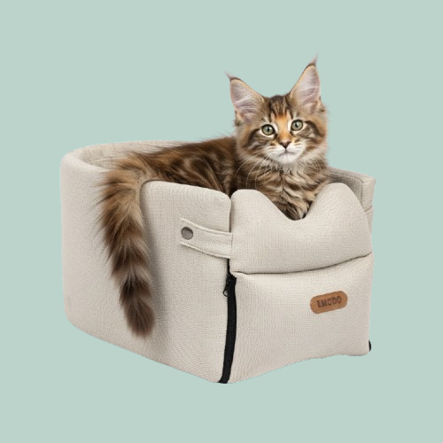 Sediolino Auto per Cani Piccoli e Gatti — Coprisedile Portatile Antiscivolo in Cotone